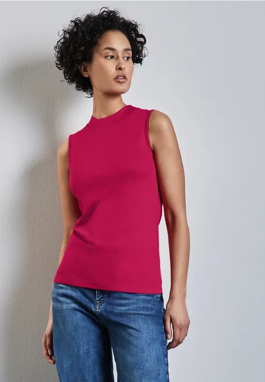 Thumbnail - Street One Frauen Basic Top mit Turtleneck in Pink, Gr: 44