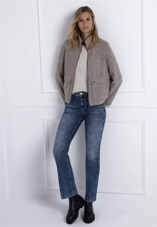 Street One Frauen Bootcut Jeans in Blau, Gr: 33