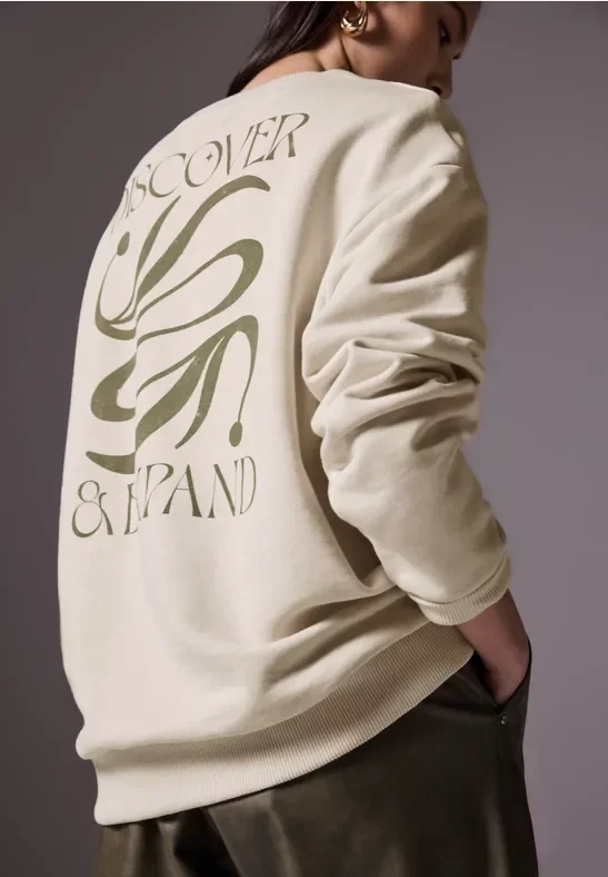 Street One Studio Frauen Sweater mit Backprint in Beige, Gr: 34