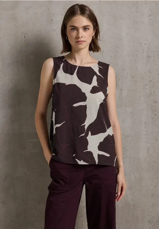 Street One Studio Frauen Blusentop mit Bänderdetails in Rot, Gr: 38