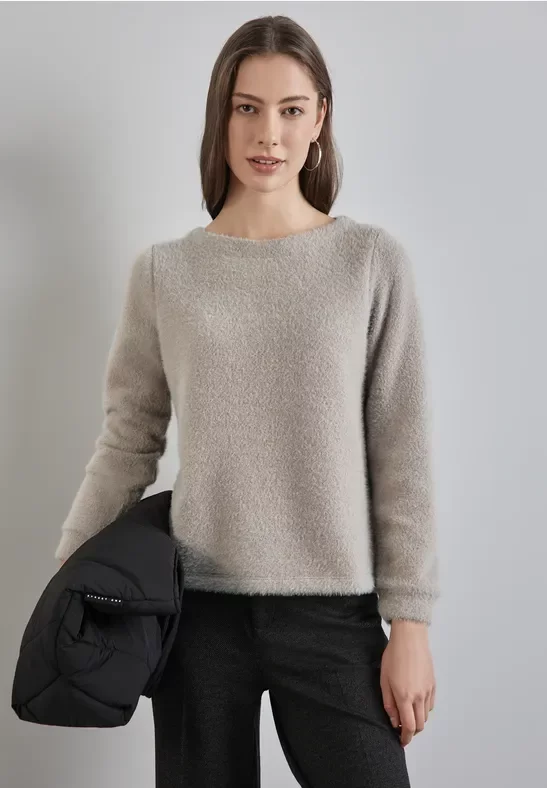 Thumbnail - Street One Frauen Shirt mit Glitzerdetails in Beige, Gr: 44