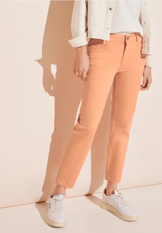 Street One Frauen 7/8 Satin Hose in Orange, Gr: 36