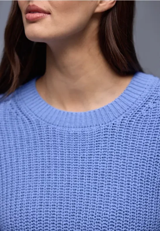 Street One Frauen Grobstrickpullover in Blau, Gr: 44