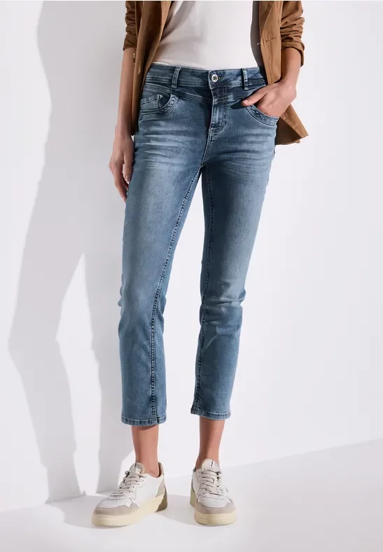 Street One Frauen 7/8-Jeans im Casual Fit in Blau, Gr: 28