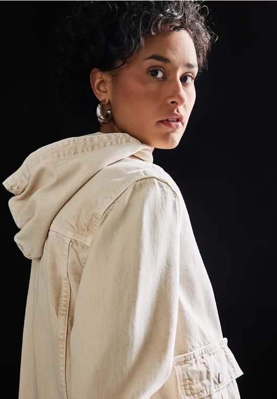 Street One Frauen Leichte Jeansjacke in Beige, Gr: 44