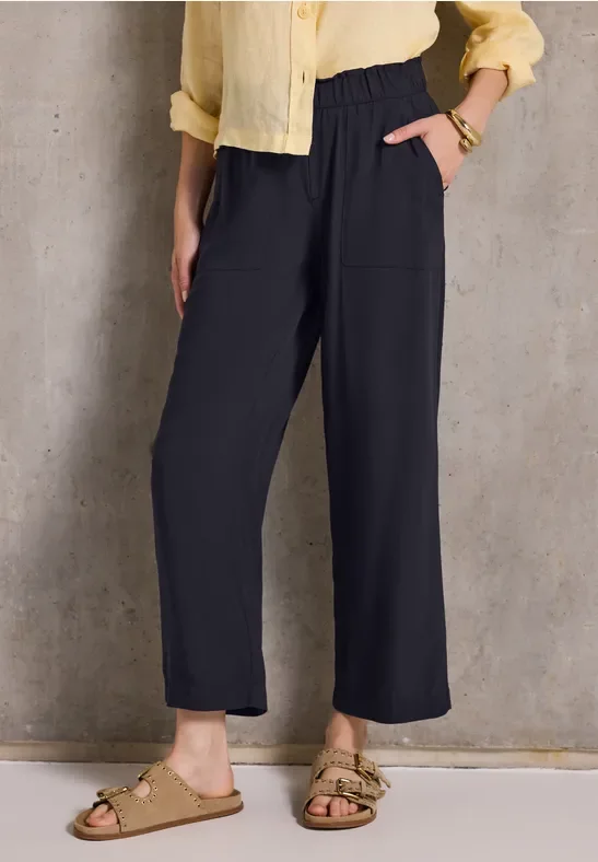 Street One Studio Frauen Viskose-Culotte in Blau, Gr: 34