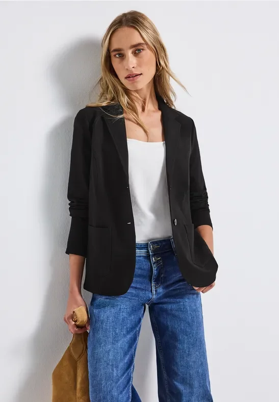 Street One Frauen Basic Blazer in Schwarz, Gr: 42