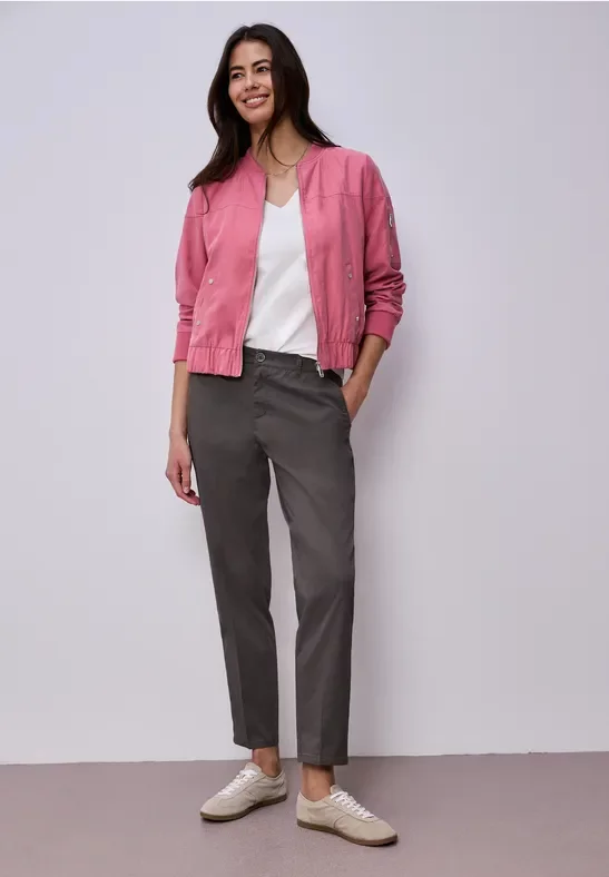 Street One Frauen Chino im Casual Fit in softer Qualität in Braun, Gr: 40