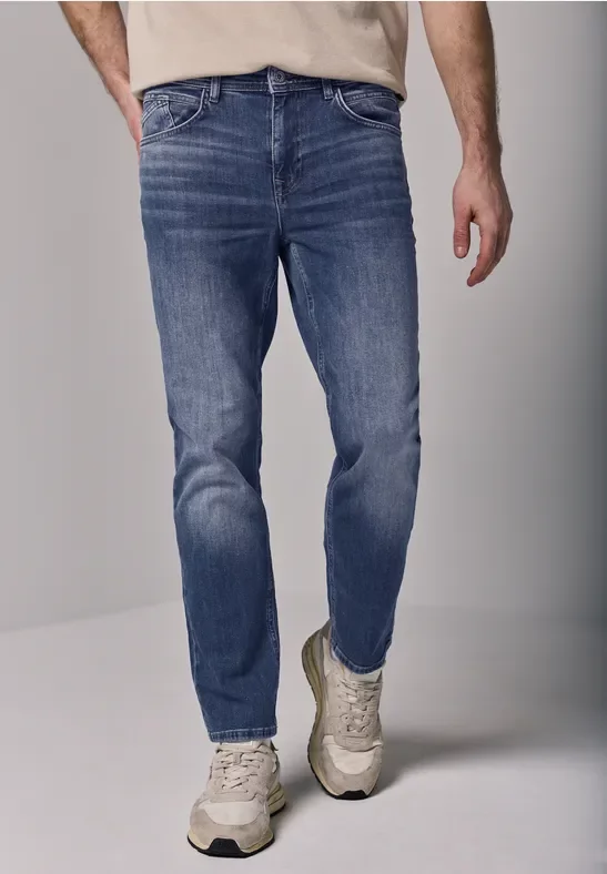 Street One MEN Männer Jeans im Slim Fit in Blau, Gr: 34