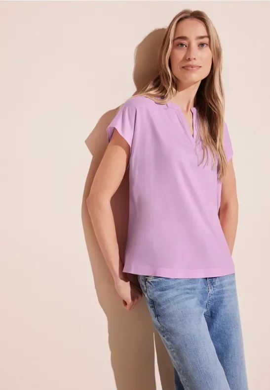 Thumbnail - Street One Frauen Blusenshirt in Unifarbe in Rosa, Gr: 44