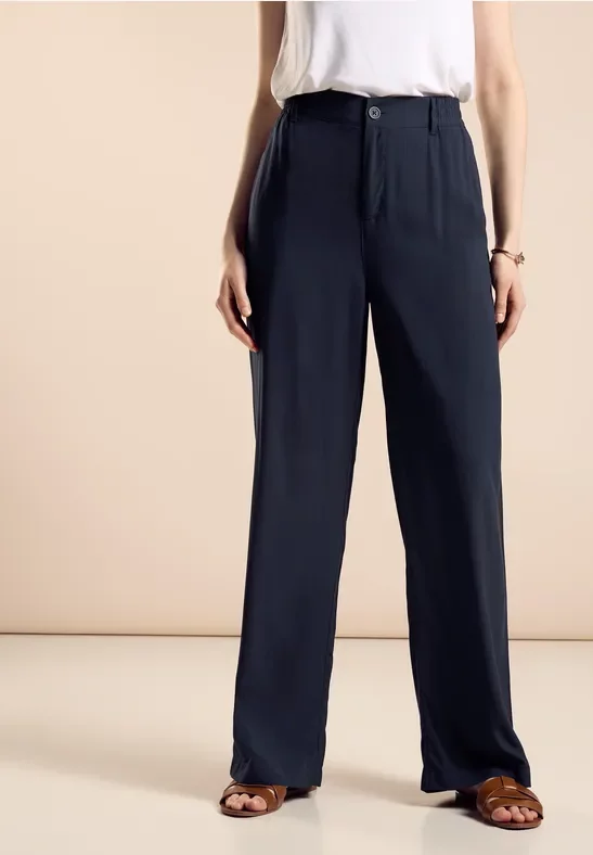 Thumbnail - Street One Frauen Leichte Viskosehose in Blau, Gr: 32