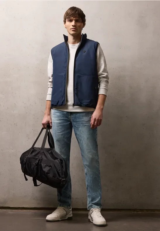 Street One MEN Männer Straight Leg Jeans in Blau, Gr: 32