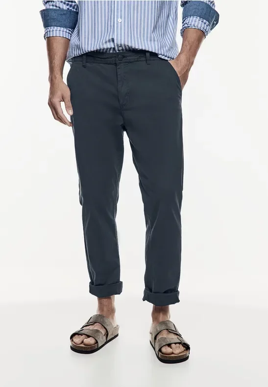 Thumbnail - Street One MEN Männer Sommer Chino in Blau, Gr: 28