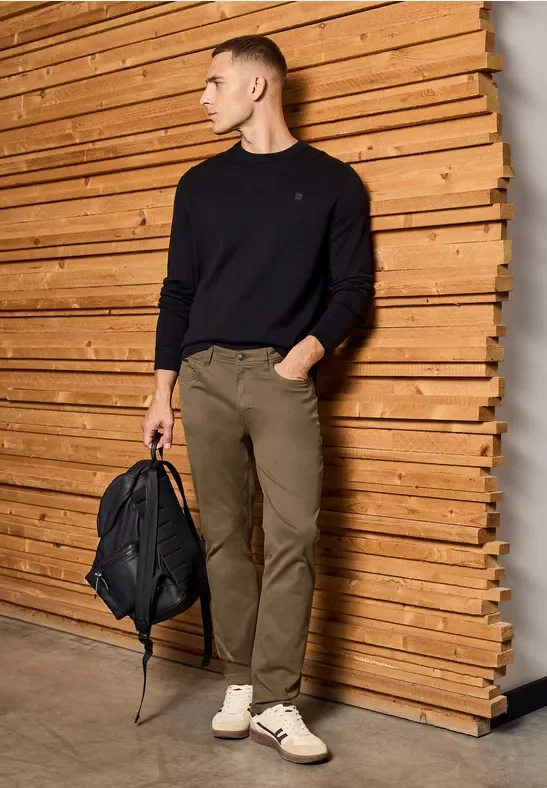 Street One MEN Männer Slim Fit Hose in Braun, Gr: 34