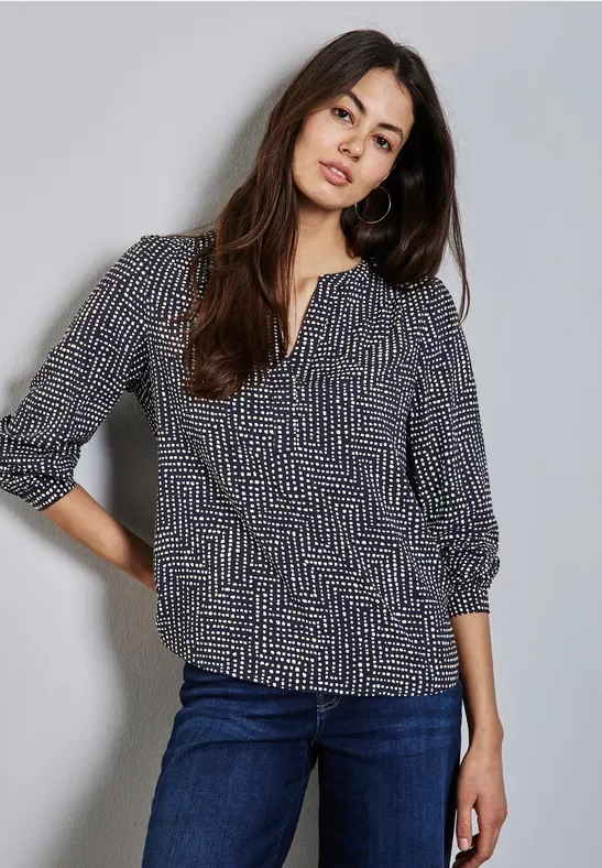 Street One Frauen Bedruckte Tunika in Blau, Gr: 36