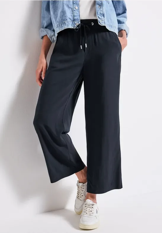 Thumbnail - Street One Frauen Wide Leg Hose in Blau, Gr: 32