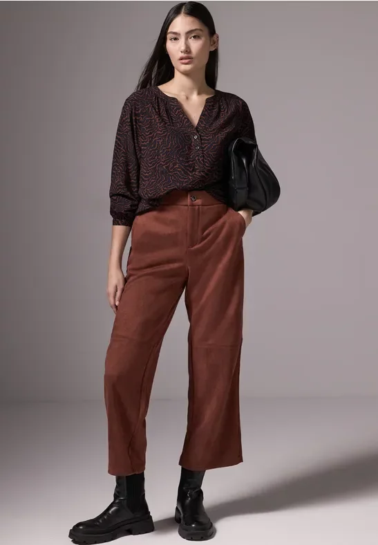 Street One Studio Frauen Bedruckte Bluse in Rot, Gr: 38