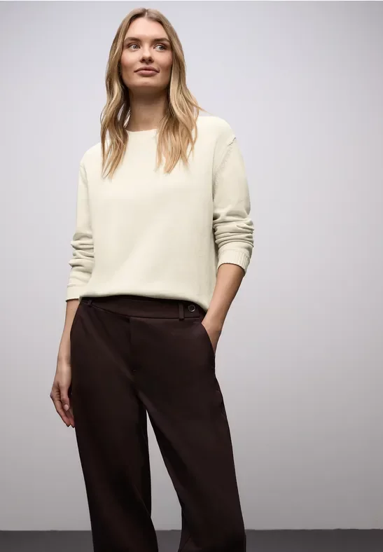 Thumbnail - Street One Frauen Basic Pullover in Beige, Gr: 46