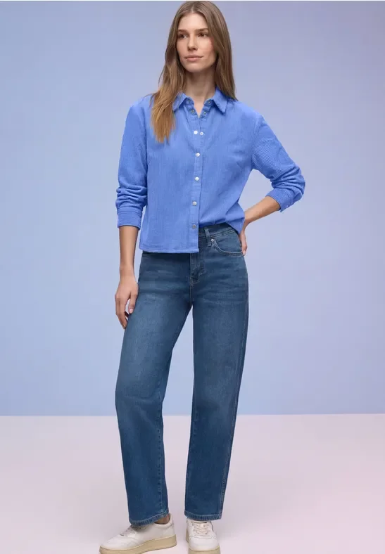 Thumbnail - Street One Frauen Hemdbluse in Blau, Gr: 36