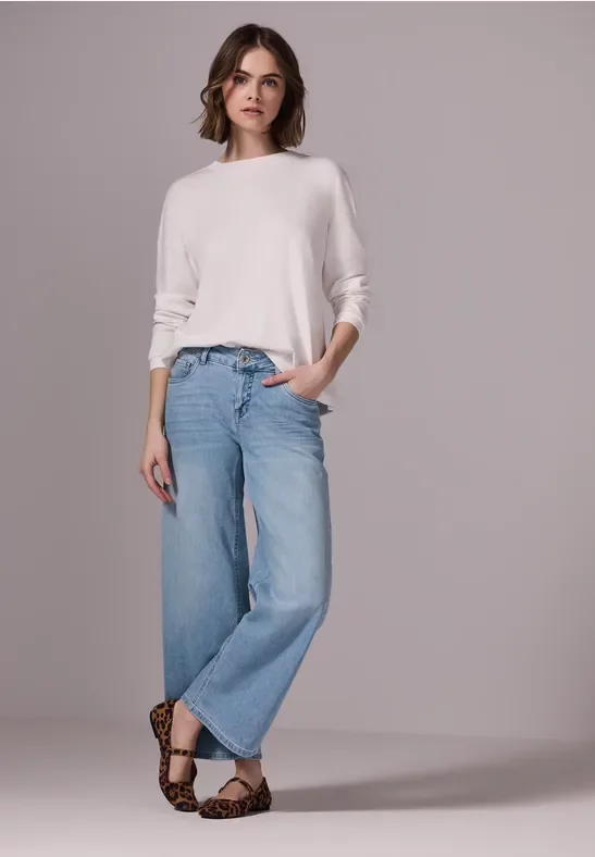 Street One Studio Frauen Jeans Culotte in Blau, Gr: 34