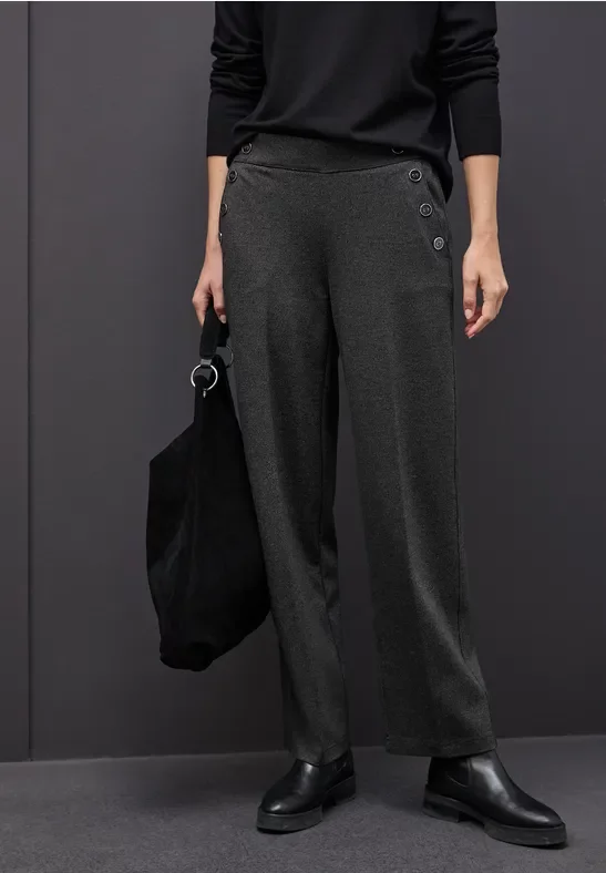 Thumbnail - Street One Frauen Straight Leg Hose in Schwarz, Gr: 44