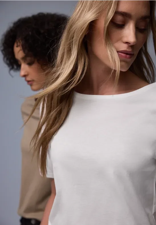 Street One Frauen Basic Shirt im 2er-Pack in Multicolour, Gr: 38