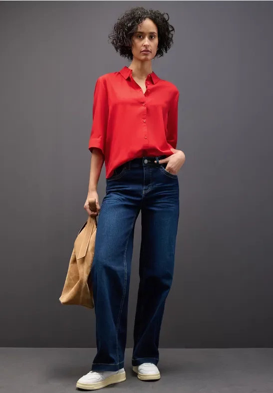 Thumbnail - Street One Frauen Hemdbluse in Rot, Gr: 40