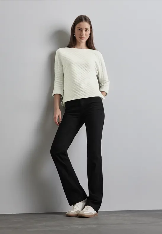 Thumbnail - Street One Frauen Strukturshirt mit Details in Weiß, Gr: 44