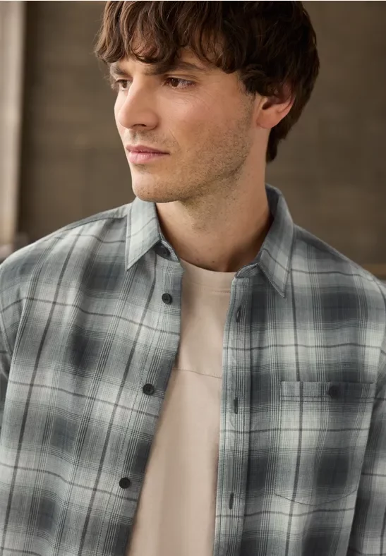 Street One MEN Männer Kariertes Hemd in Grün, Gr: 3XL