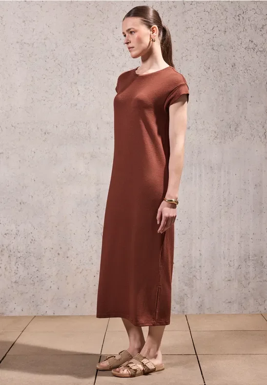 Street One Studio Frauen Strick-Look Kleid in Braun, Gr: 46