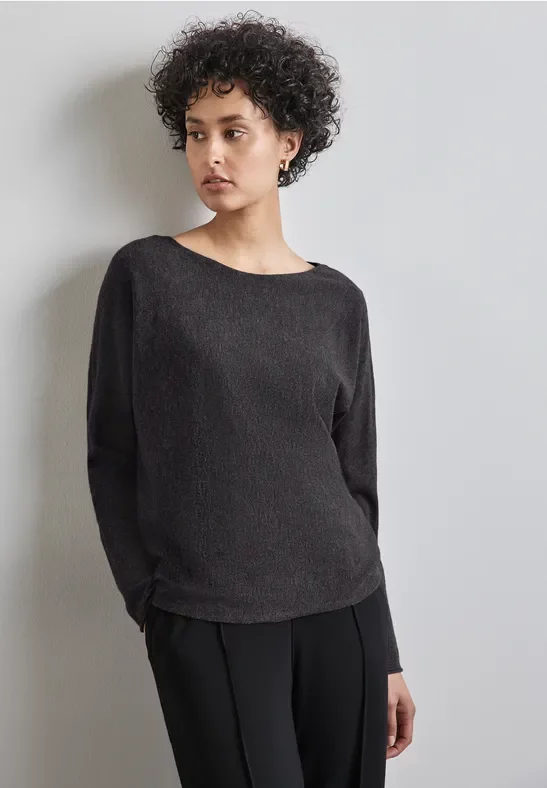 Thumbnail - Street One Frauen Basic Dolman Pullover in Grau, Gr: 34
