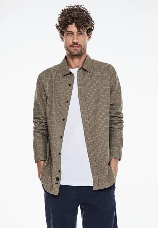 Thumbnail - Street One MEN Männer Softes gemustertes Hemd in Beige, Gr: 3XL