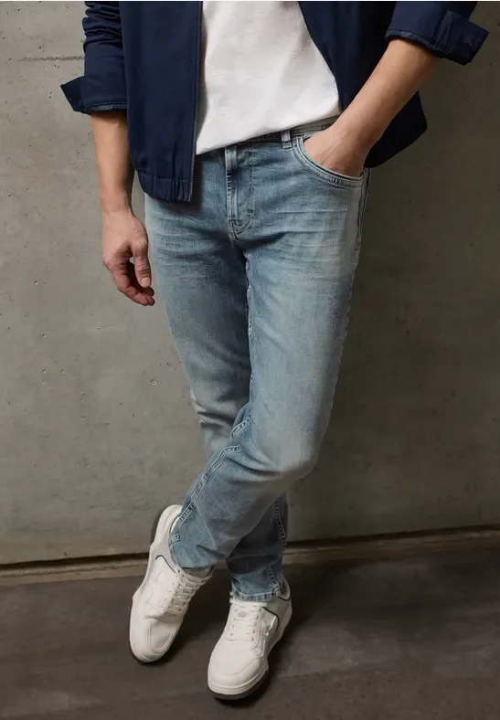 Street One MEN Männer Slim Leg Jeans in Blau, Gr: 28