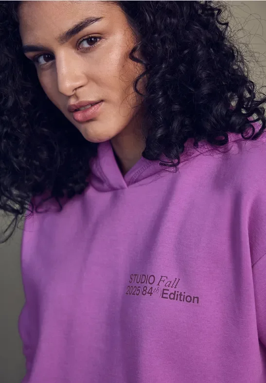 Thumbnail - Street One Studio Frauen Loose Fit Hoodie mit Artwork in Pink, Gr: 38