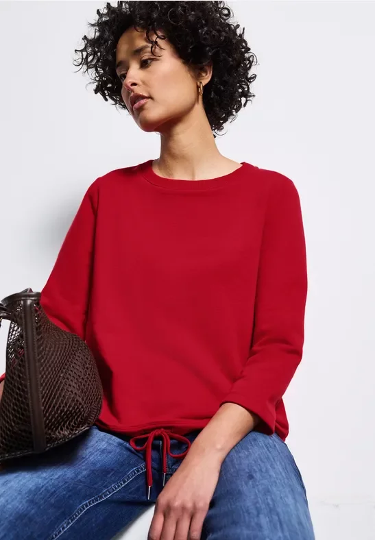 Thumbnail - Street One Frauen Sweatshirt in Unifarbe in Rot, Gr: 38
