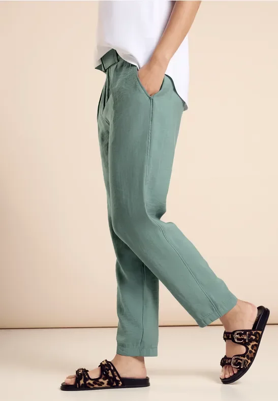 Street One Frauen Hose im Loose Fit in Grün, Gr: 34