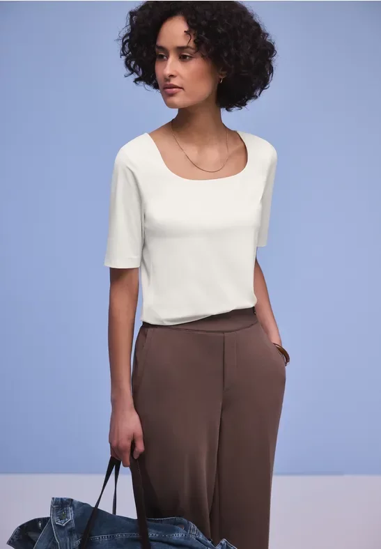 Street One Frauen Basic Shirt in Weiß, Gr: 36