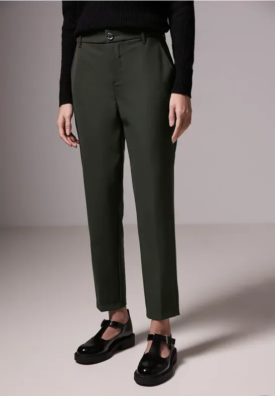 Street One Studio Frauen Chinohose Technostretch in Grün, Gr: 34