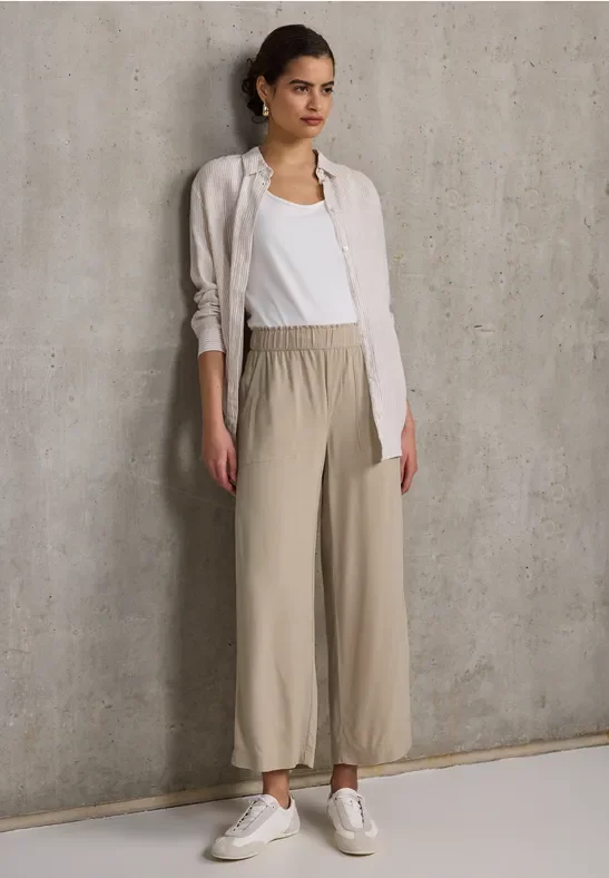 Thumbnail - Street One Studio Frauen Viskose-Culotte in Beige, Gr: 42