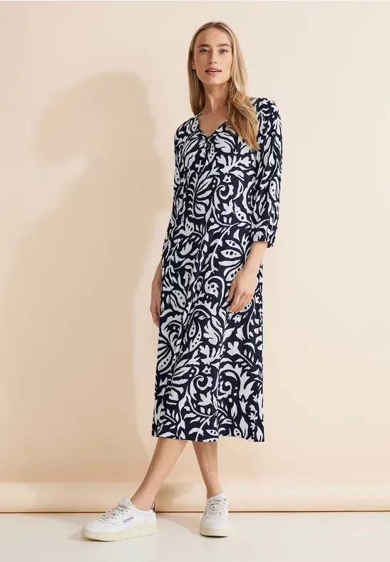 Thumbnail - Street One Frauen Kleid mit floralem Muster in Blau, Gr: 34