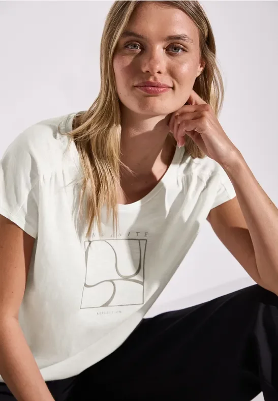 Thumbnail - Street One Frauen Shirt mit Print in Weiß, Gr: 34