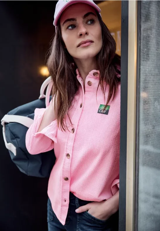 Street One Studio Frauen Bluse mit Patchdetail in Rosa, Gr: 34