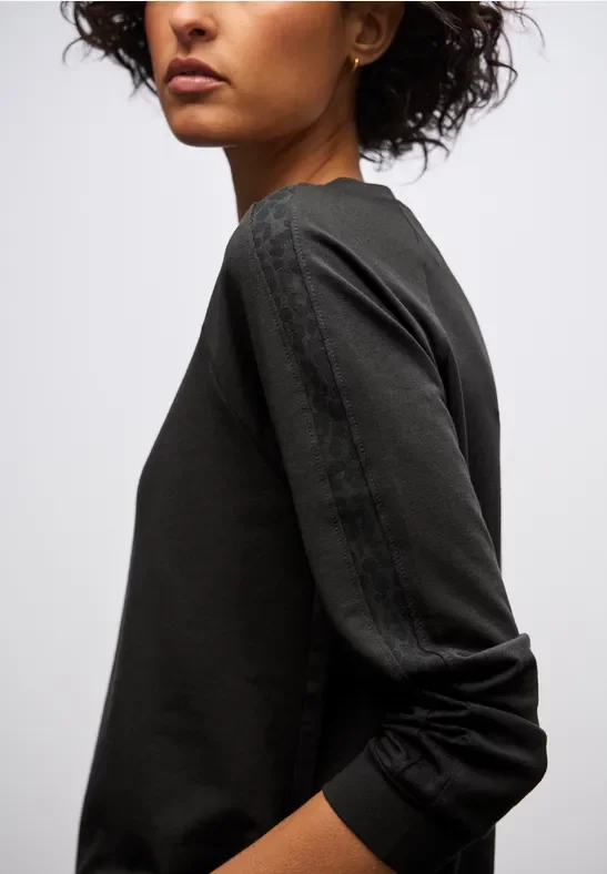 Street One Frauen Shirt mit Leo-Gallonstreifen in Braun, Gr: 38