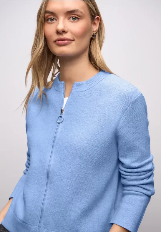 Street One Frauen Kuschliger Cardigan in Blau, Gr: 46