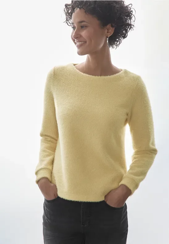 Street One Frauen Shirt mit Glitzerdetails in Gelb, Gr: 44