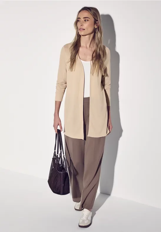 Thumbnail - Street One Frauen Lange Strick-Look Jacke in Schwarz, Gr: 40