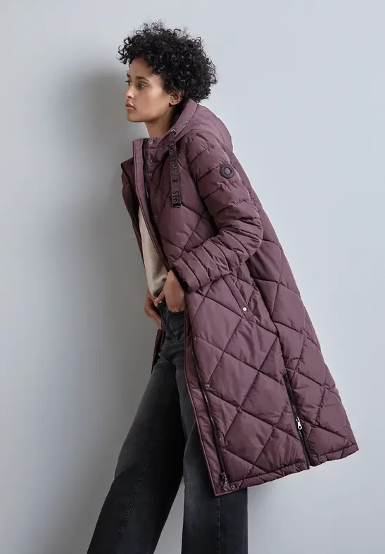 Street One Frauen Lange Jacke in Braun, Gr: 44