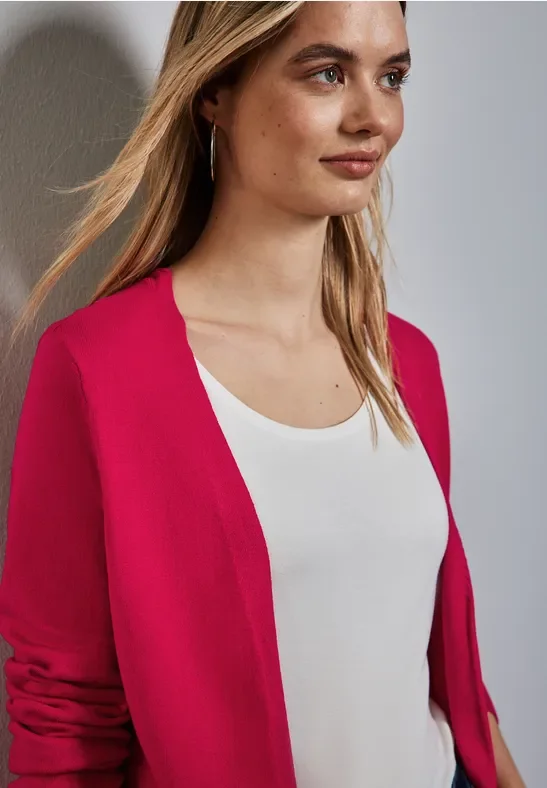Street One Frauen Offener Cardigan in Pink, Gr: 46