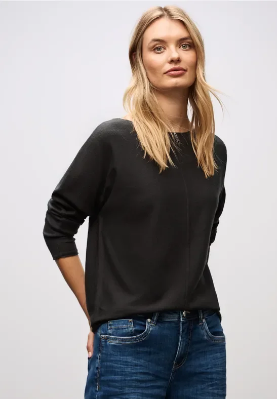 Thumbnail - Street One Frauen Basic Dolman Pullover in Braun, Gr: 42
