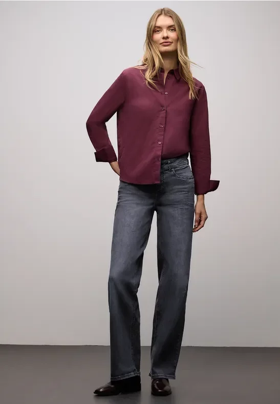 Thumbnail - Street One Frauen Wide Leg Jeans in Grau, Gr: 34